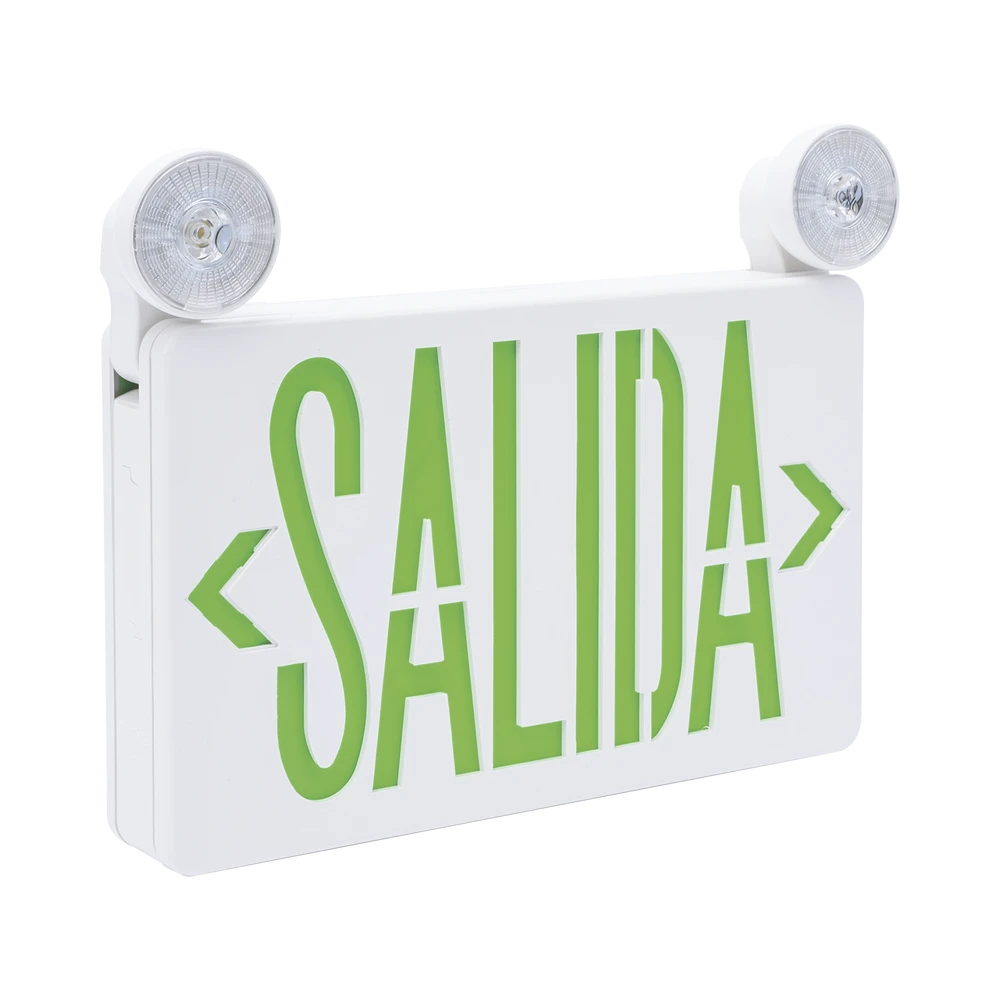 LETRERO LED DE SALIDA CON LUZ DE EMERGENCIA/MONTAJE UNIVERSAL (PARED, LATERAL O TECHO)/BATERÍA DE RESPALDO INCLUIDA-Lámparas / Iluminadores IR-SFIRE-Bsai Seguridad & Controles