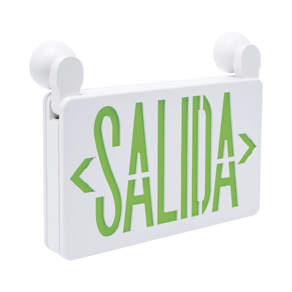 LETRERO LED DE SALIDA CON LUZ DE EMERGENCIA/MONTAJE UNIVERSAL (PARED, LATERAL O TECHO)/BATERÍA DE RESPALDO INCLUIDA-Lámparas / Iluminadores IR-SFIRE-Bsai Seguridad & Controles