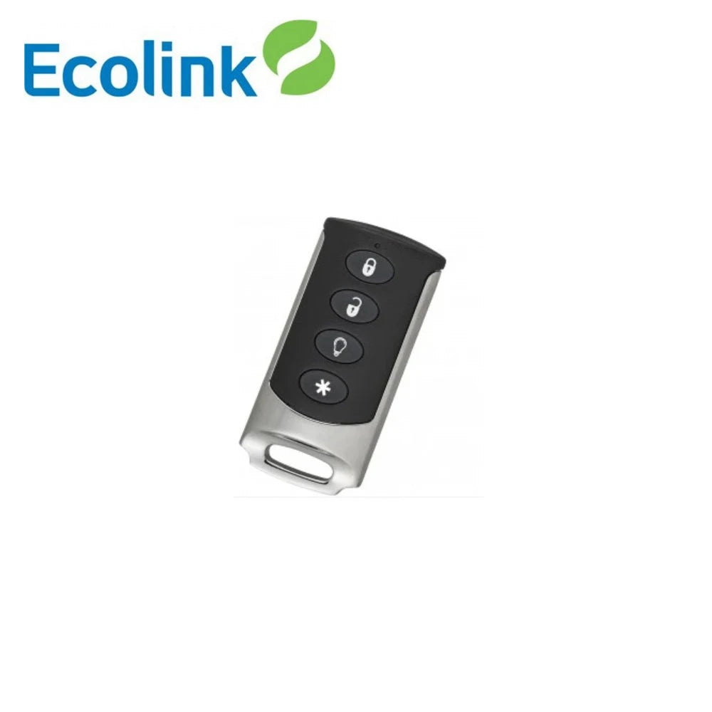 CONTROL REMOTO ECOLINK TX-E101 4 BOTONES CROMADO FRECUENCIA 319.5 MHZ COMPATIBLE CON PANELES ZW-6400, SIMON XT, SERIE NX Y UM-5000 / BATERÍA INCLUIDA-Alarmas-ECOLINK-Bsai Seguridad & Controles