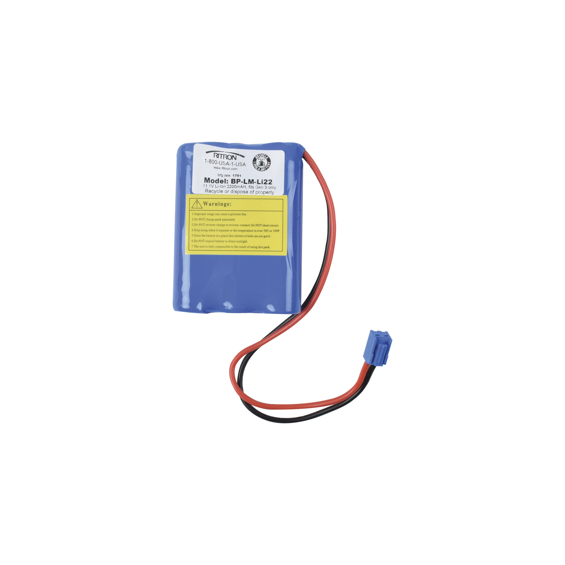 BATERÍA RECARGABLE 11.1 V 2200 MAH LI-ION-Soluciones RITRON-RITRON-Bsai Seguridad & Controles