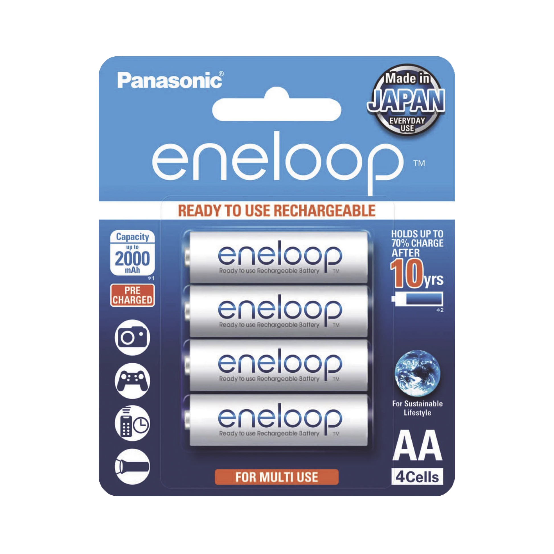 BATERÍA RECARGABLE AA 1.2V ENELOOP / NI-HM / PAQUETE DE 4 BATERÍAS-Energía-PANASONIC-Bsai Seguridad & Controles