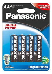 BATERIA ZINC CARBON PANASONIC TIPO AA 1.5V PARA USO EN CONTROLES REMOTOS Y RELOJES (PAQUETE DE 4 BATERIAS)-Bater&iacute;as-ALTER-Bsai Seguridad & Controles