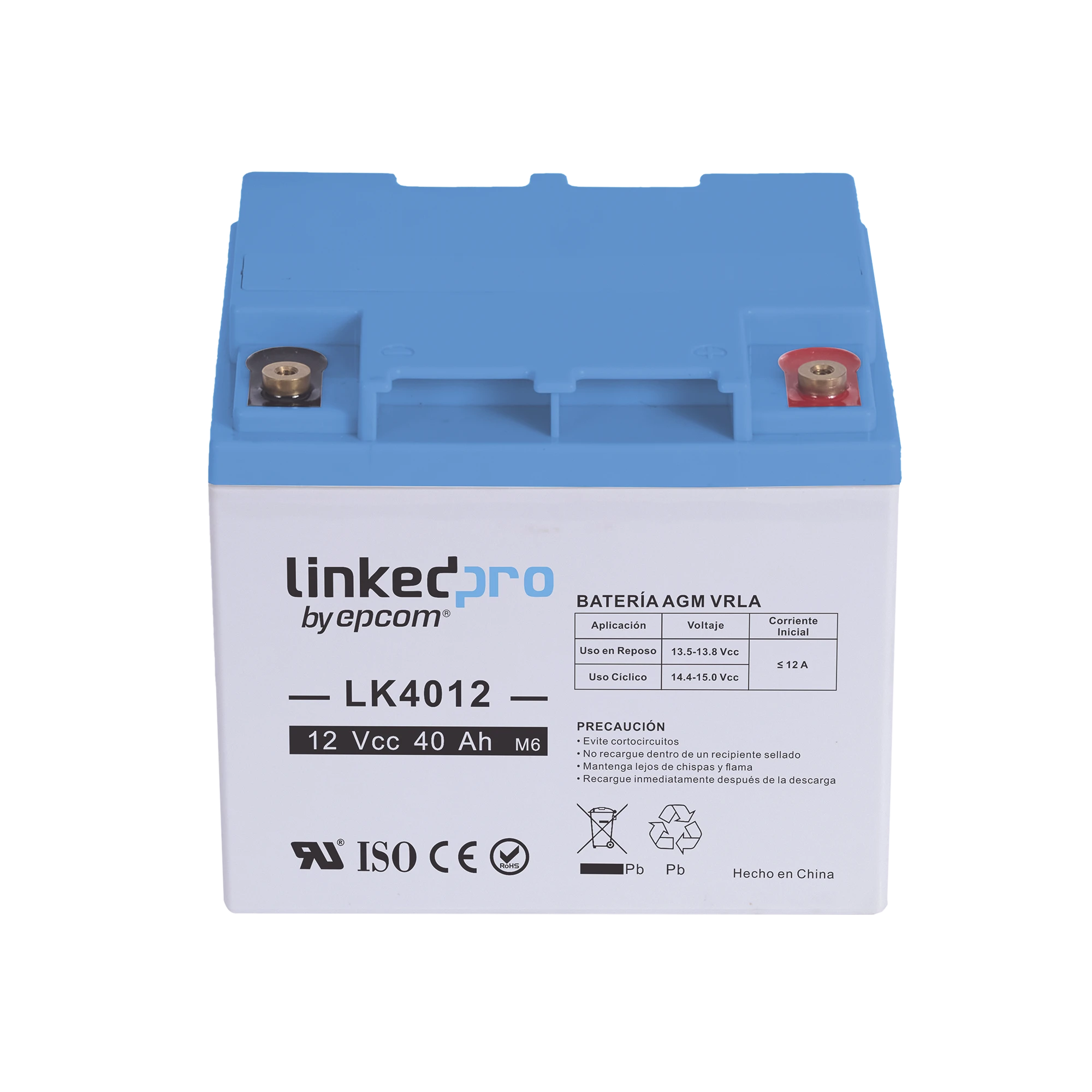 BATERÍA 12 VCC / 40 AH / UL / TECNOLOGÍA AGM-VRLA / PARA USO EN EQUIPO ELECTRÓNICO, ALARMAS DE INTRUSIÓN / INCENDIO/ CONTROL DE ACCESO / VIDEO VIGILANCIA / T2-Energía-LINKEDPRO BY EPCOM-Bsai Seguridad & Controles
