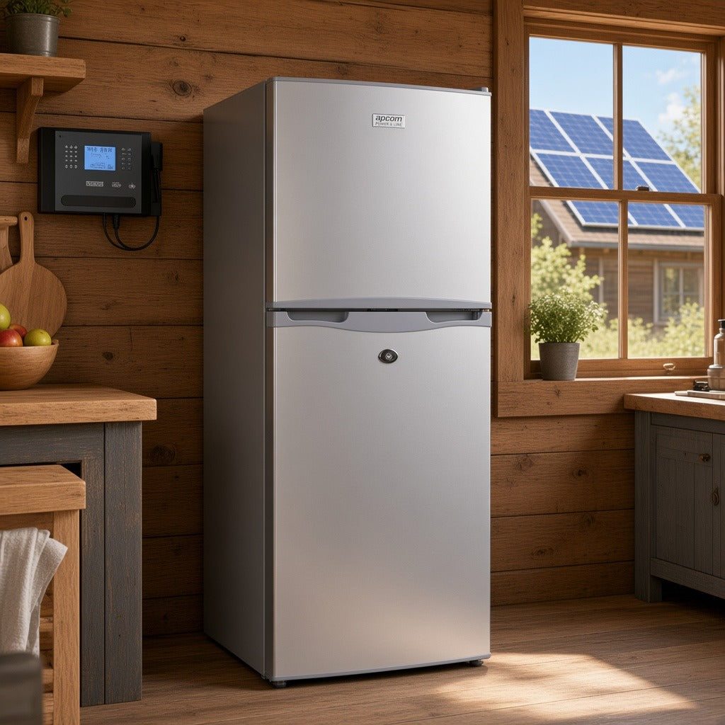 REFRIGERADOR SOLAR COMBINADO / 105 L (3.7 FT³) / 12/24 VCC / CONGELADOR -18 °C / R600A / SIN INVERSOR [BCD-105V2] instalado