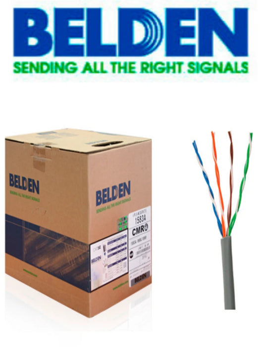 BELDEN 1583A008U1000 - CABLE UTP / 4 PARES / CATEGORIA 5E / 24 AWG / 305 METROS / 100% COBRE / COLOR GRIS/-Cable-BELDEN-TVD336001-Bsai Seguridad & Controles