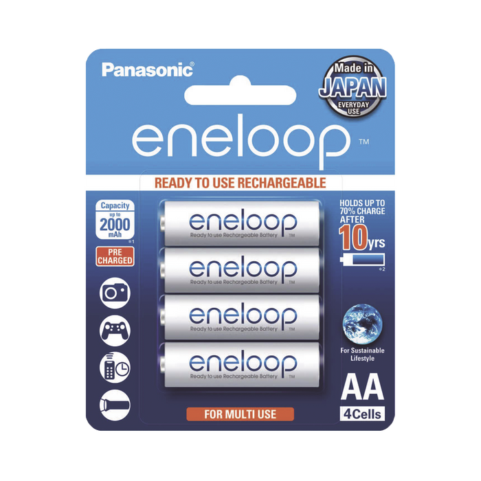 BATERÍA RECARGABLE AA 1.2V ENELOOP / NI-HM / PAQUETE DE 4 BATERÍAS-Energía-PANASONIC-BK3MCCE/4BT-Bsai Seguridad & Controles