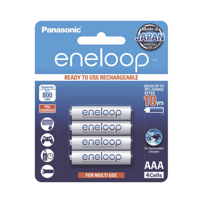 BATERÍA RECARGABLE AAA 1.2V ENELOOP / NI-HM / PAQUETE DE 4 BATERÍAS-Energía-PANASONIC-BK4MCCE/4BT-Bsai Seguridad & Controles