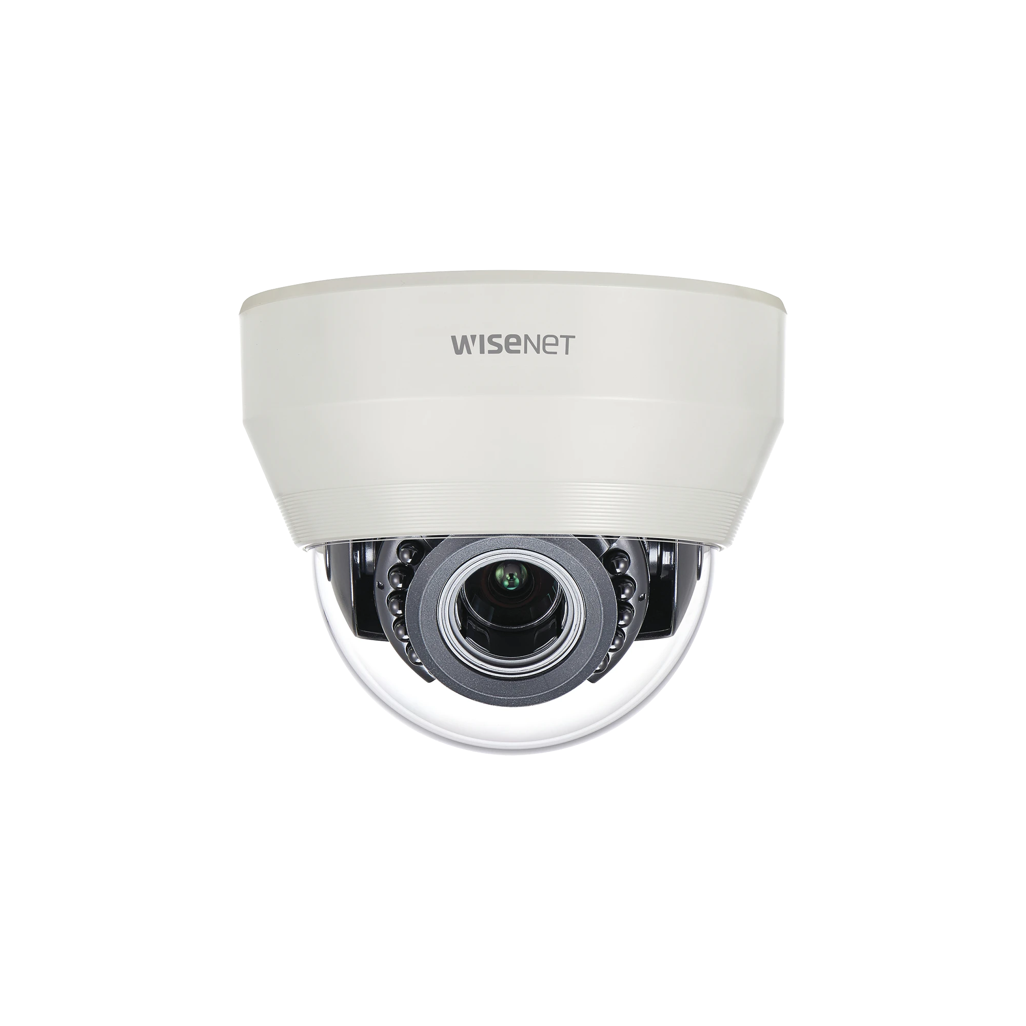 CÁMARA DOMO INTERIOR 4 MEGAPÍXEL (AHD), 600TVL (CVBS) / LENTE VARIFOCAL 3.2 - 10 MM / IR 20 M / DWDR / HLC / BLC-Cámaras-Hanwha Techwin Wisenet-Bsai Seguridad & Controles
