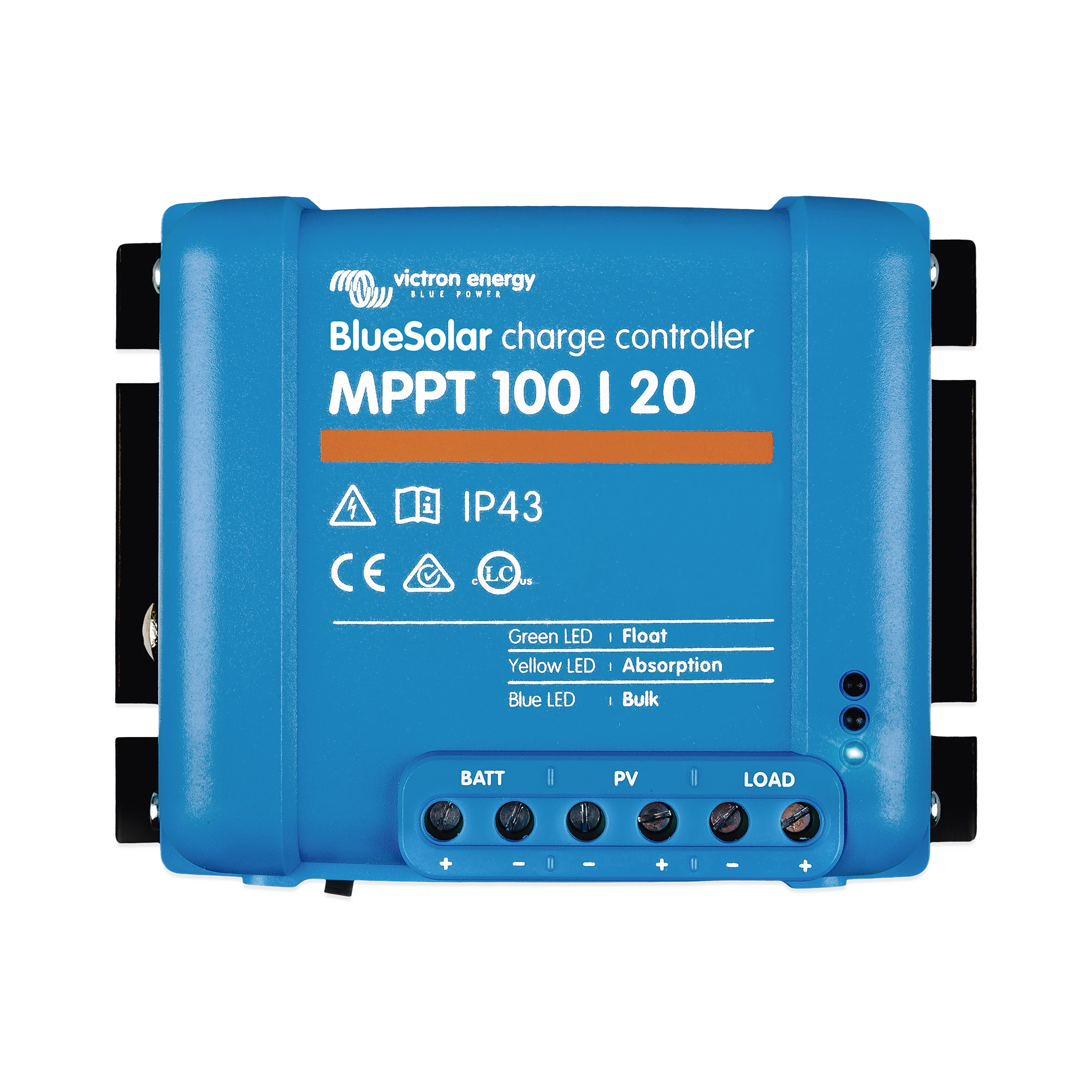BLUESOLAR MPPT 100/20. CONTROLADOR SOLAR MPPT 20A, VOLTAJE SELECCIÓN AUTOMÁTICA: 12/24/48 VCC.-Energía Solar-VICTRON ENERGY-Bsai Seguridad & Controles