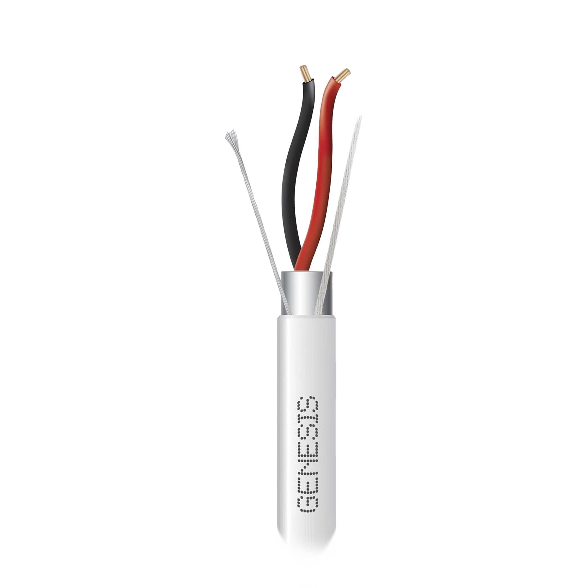 BOBINA DE 305 M DE CABLE 2X22 AWG BLINDADO / RISER / COLOR BLANCO / PARA APLICACIONES DE AUDIO, SEGURIDAD Y CONTROL-Accesorios-GENESIS-Bsai Seguridad & Controles