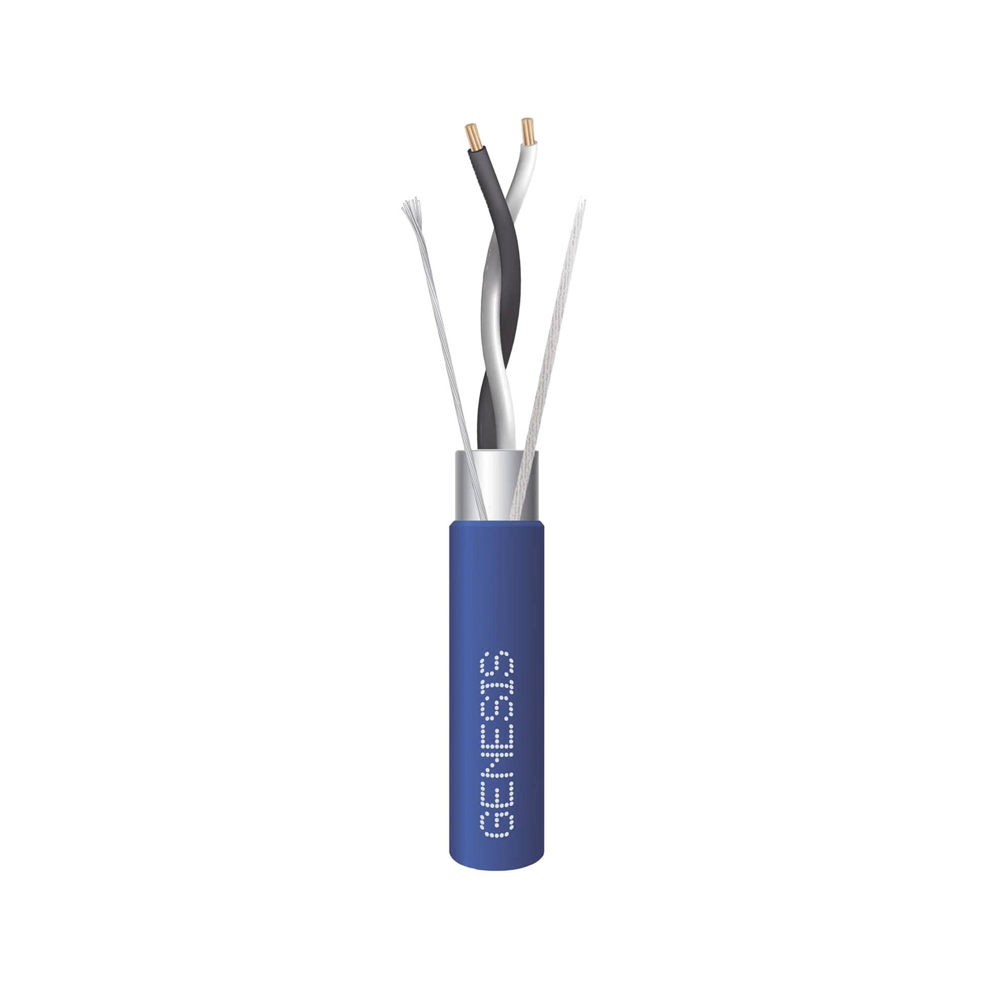 BOBINA DE 305 METROS DE CABLE BLINDADO / 2 X 22 AWG / USO INTERIOR / AZUL / TIPO CMP-CL3P, FPLP, FT6 / UL DE COMUNICACIÓN DE DATOS-Cables-GENESIS-3320-2106-Bsai Seguridad & Controles