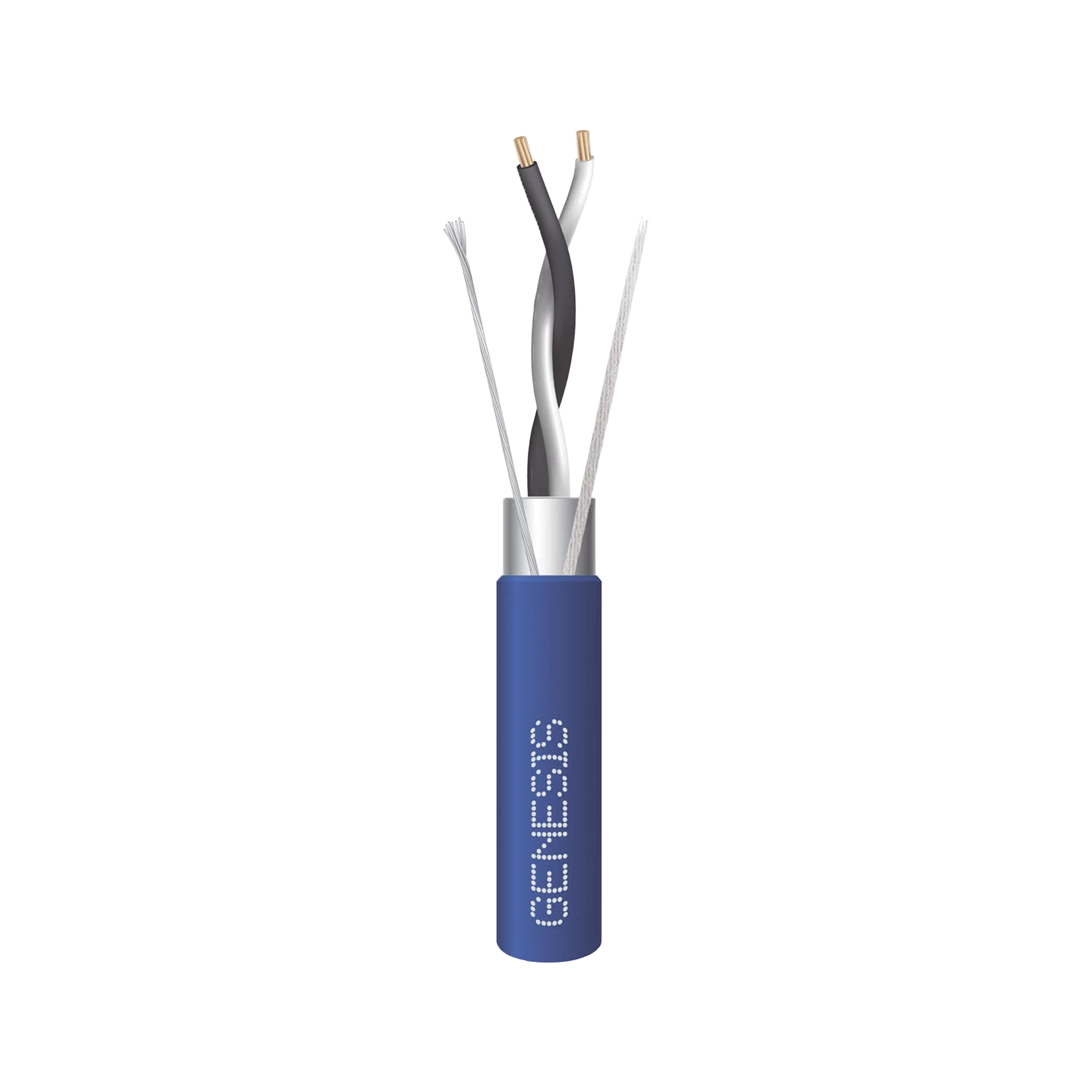 BOBINA DE 305 METROS DE CABLE BLINDADO / 2 X 22 AWG / USO INTERIOR / AZUL / TIPO CMP-CL3P, FPLP, FT6 / UL DE COMUNICACIÓN DE DATOS-Cables-GENESIS-Bsai Seguridad & Controles
