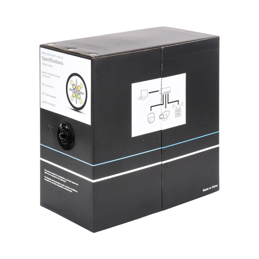BOBINA DE CABLE 305 METROS CAT6, 24 AWG, CLIMAS EXTREMOS, COLOR NEGRO, SIN BLINDAR, PARA INTEMPERIE-Cables y Conectores-LINKEDPRO BY EPCOM-Bsai Seguridad & Controles