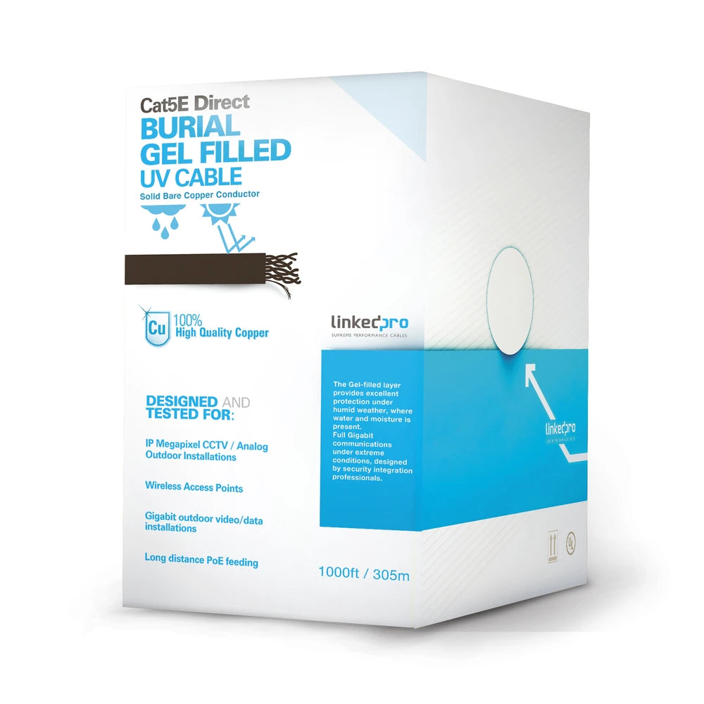 BOBINA DE CABLE LINKEDPRO DE 305 M (1000 FT) CAT5E EXTERIOR CON GEL 100% COBRE-Cableado-LINKEDPRO BY EPCOM-Bsai Seguridad & Controles