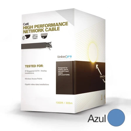 BOBINA DE CABLE LINKEDPRO DE 305 M (1000 FT) CAT6 ALEACCIÓN DE COBRE Y ALUMINIO ( CCA )-Cableado-LINKEDPRO-PRO-CAT-6-Bsai Seguridad & Controles