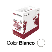 BOBINA DE CABLE UTP 305 M., CAT5E (24 AWG), COLOR BLANCO, PVC (CM), USO EN INTERIOR, 100% COBRE, PARA APLICACIONES DE CCTV Y REDES DE DATOS-Cableado-HIKVISION-Bsai Seguridad & Controles