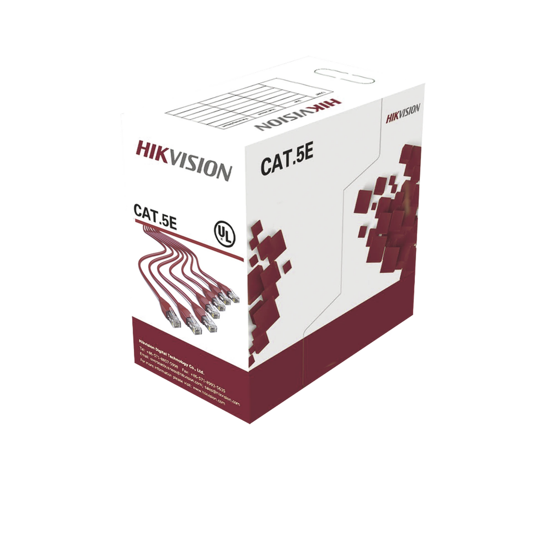 BOBINA DE CABLE UTP 305 METROS / CAT5E (24 AWG) / COLOR AZUL / PVC (CM) / USO EN INTERIOR / 100% COBRE / APLICACIONES DE CCTV Y REDES DE DATOS-Cables y Conectores-HIKVISION-Bsai Seguridad & Controles