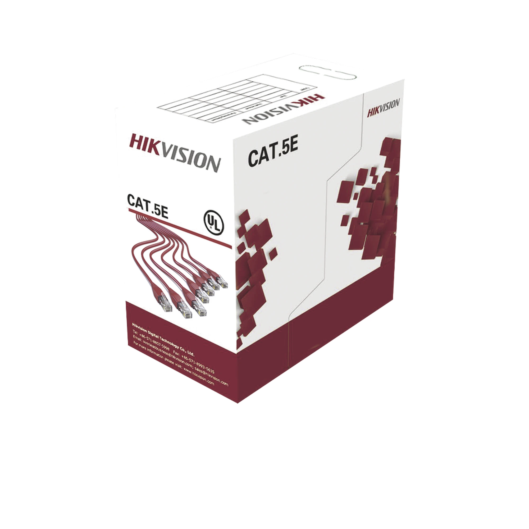 BOBINA DE CABLE UTP 305 METROS / CAT5E (24 AWG) / COLOR AZUL / PVC (CM) / USO EN INTERIOR / 100% COBRE / APLICACIONES DE CCTV Y REDES DE DATOS-Cables y Conectores-HIKVISION-Bsai Seguridad & Controles