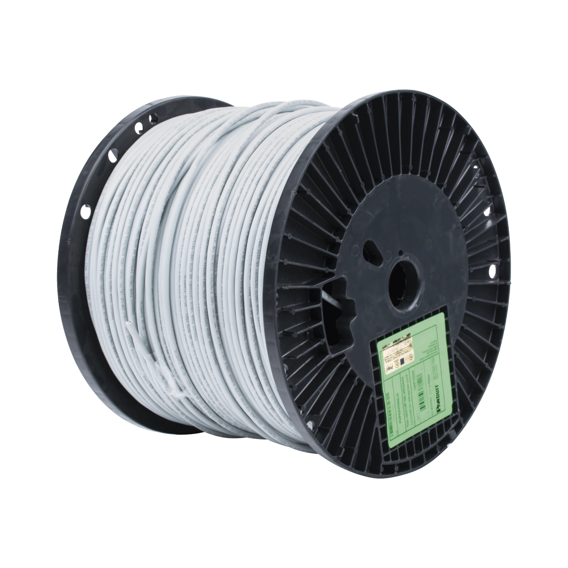 BOBINA DE CABLE UTP DE 4 PARES, VARI-MATRIX, CAT6A, 23 AWG, CMP (PLENUM), COLOR GRIS, 305M-Cableado-PANDUIT-Bsai Seguridad & Controles