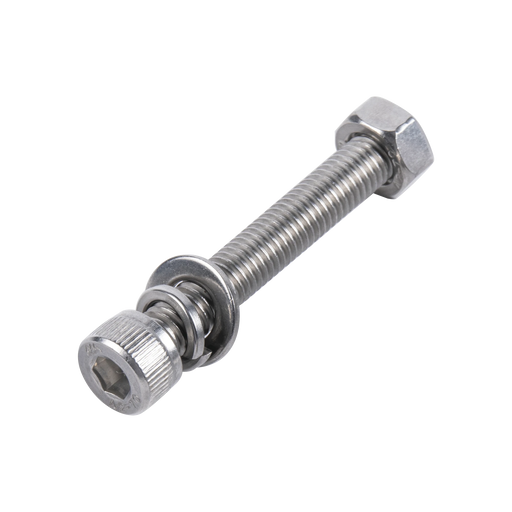 TORNILLO ALLEN MILIMÉTRICO DE ACERO INOXIDABLE M8-1.25 X 20 / INCLUYE TUERCA, ARANDELA PLANA Y ARANDELA PRESIÓN / PARA MONTAJES DE MÓDULOS SOLARES / BOLSA CON 6 PIEZAS.-Canalización-SYSCOM-KDMT-BOLT-820-Bsai Seguridad & Controles