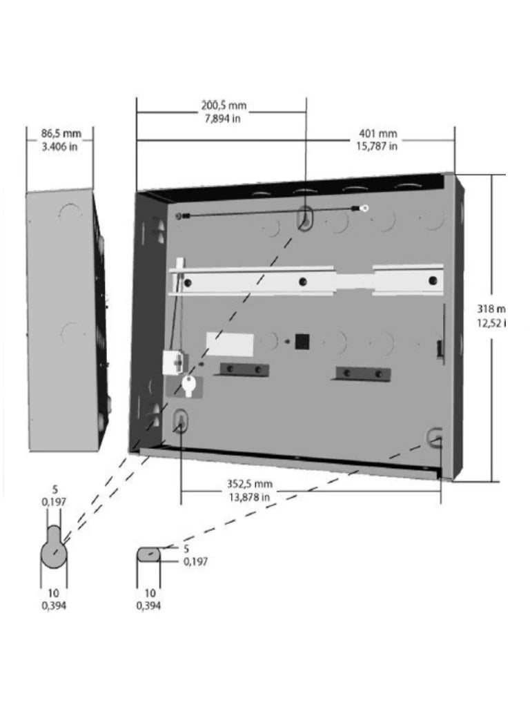 BOSCH A_AECAMC2UL01 - CAJA PARA CONTROLADOR DE PUERTAS CON 1 RIEL-Accesorios - Control de Acceso-BOSCH-Bsai Seguridad & Controles