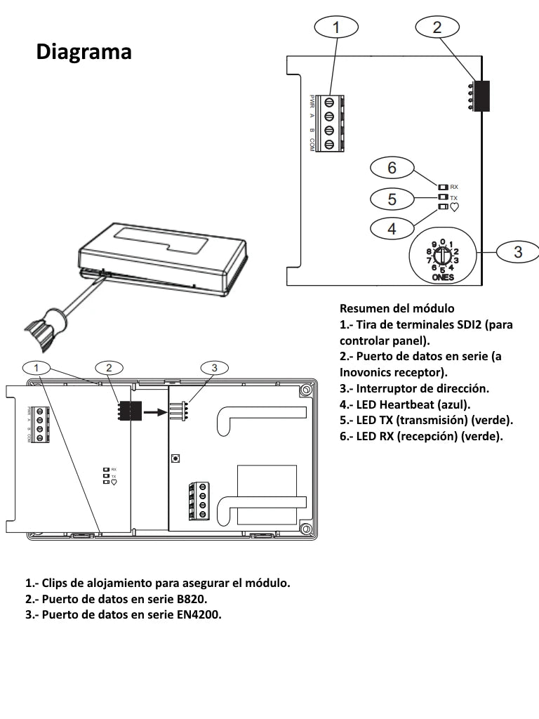 BOSCH I_B820- MODULO INTERFAZ SDI2 INOVONICS-Módulos-BOSCH-RBM1090155-Bsai Seguridad & Controles