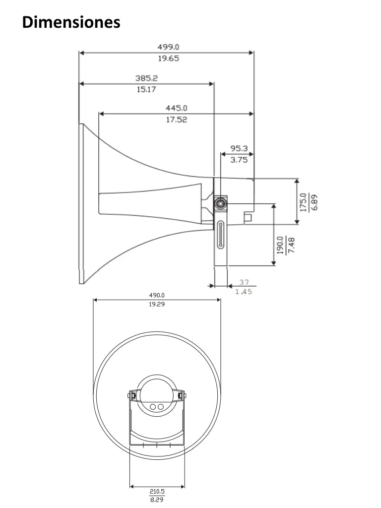 BOSCH M_LBC3948300US- ALTAVOZ DE BOCINA CIRCULAR DE 35W 20 PULGADAS TROMPETA3-Altavoces-BOSCH-RBM4010149-Bsai Seguridad & Controles