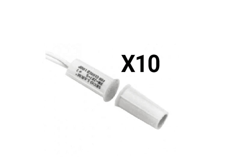 SECO-LARM 10PKW -PAQUETE DE 10 CONTACTO MAGNETICOS BLANCO GAP 3/4 DE EMBUTIDO TIPO TAQUETE COMPATIBLE PANELES DSC / RISCO / BOSCH-Sensores de Alarma-SECO-LARM-SEC1180012-Bsai Seguridad & Controles