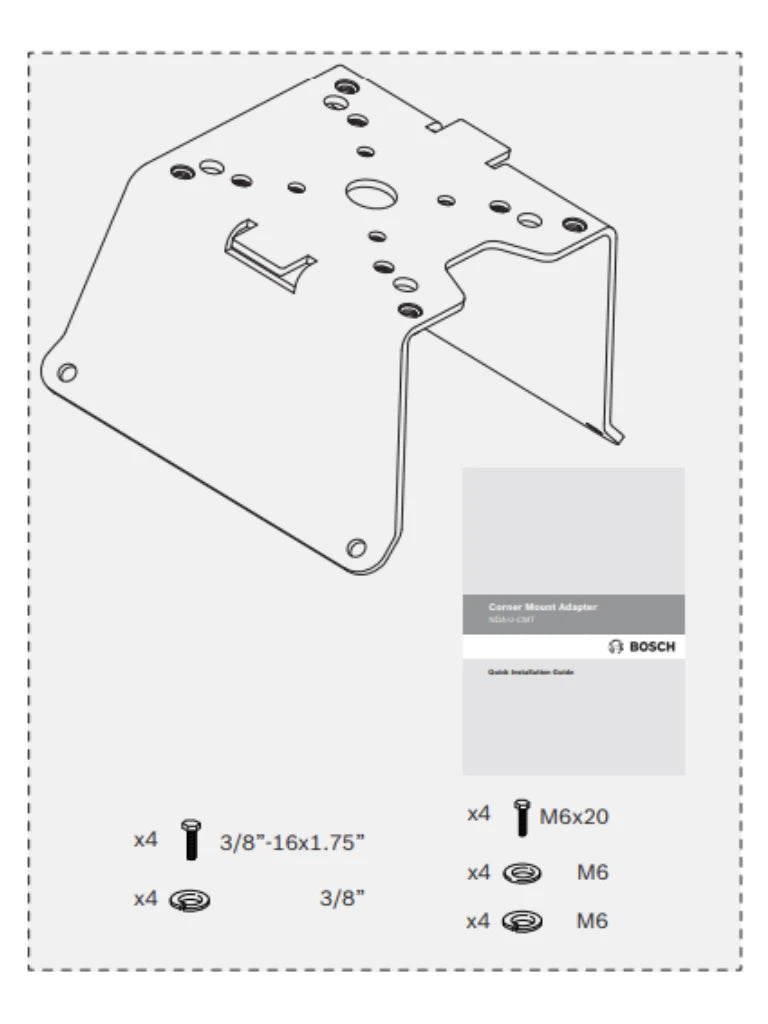BOSCH V_NDAUCMT - ADAPTADOR DE MONTAJE EN ESQUINA COLOR BLANCO-Soporte y Montaje-BOSCH-Bsai Seguridad & Controles