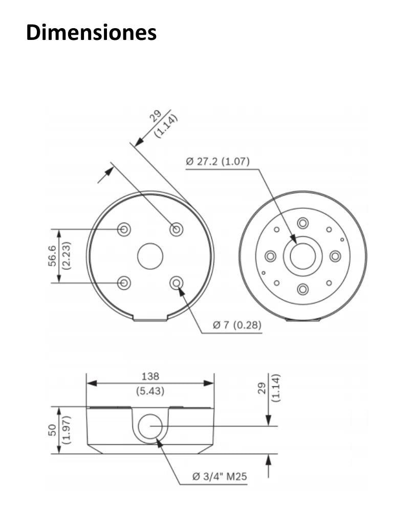 BOSCH V_NDAUPSMB - CAJA DE MONTAJE EN SUPERFICIE SMB PARA MONTAJE EN PARED O TUBERIA-Soporte y Montaje-BOSCH-Bsai Seguridad & Controles