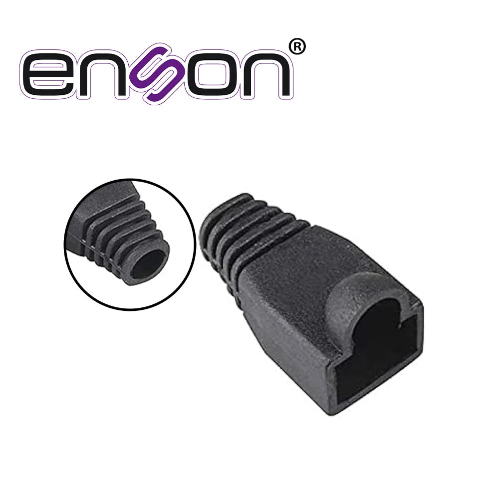BOTA PLASTICA NEGRA ENSON CAPUCHON PARA PROTECCION DE PLUG RJ45 PARA CABLE DE 6MM-Cableado Estructurado-ENSON-Bsai Seguridad & Controles