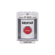 BOTÓN DE ABORTAR, BOCINA DE ADVERTENCIA INTEGRADA, TEXTO EN ESPAÑOL, TAPA PROTECTORA DE POLICARBONATO SÚPER RESISTENTE CON ESPACIADOR, RESTABLECIMIENTO CON LLAVE-Accesorios-STI-Bsai Seguridad & Controles
