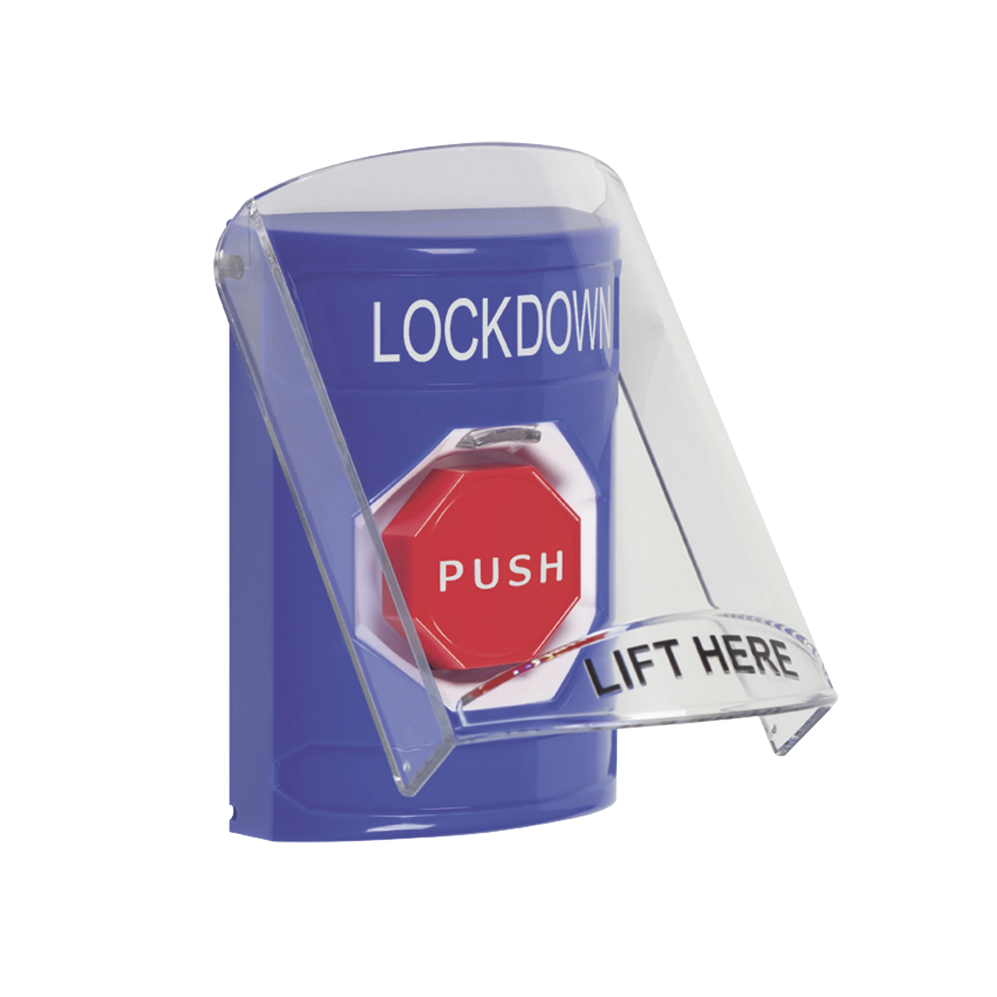 BOTÓN DE EMERGENCIA CON BOCINA DE ADVERTENCIA INTEGRADA, TEXTO EN ESPAÑOL, TAPA PROTECTORA DE POLICARBONATO SÚPER RESISTENTE, RESTABLECIMIENTO CON LLAVE-Accesorios-STI-Bsai Seguridad & Controles