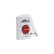 BOTÓN DE EMERGENCIA CON BOCINA DE ADVERTENCIA INTEGRADA, TEXTO EN ESPAÑOL, TAPA PROTECTORA DE POLICARBONATO SÚPER RESISTENTE, RESTABLECIMIENTO CON LLAVE-Accesorios Automatizacion e Intrusion-STI-Bsai Seguridad & Controles