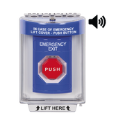BOTÓN DE EMERGENCIA CON BOCINA DE ADVERTENCIA INTEGRADA, TEXTO EN ESPAÑOL, TAPA PROTECTORA DE POLICARBONATO SÚPER RESISTENTE, RESTABLECIMIENTO CON LLAVE-Accesorios Control de Acceso-STI-Bsai Seguridad & Controles