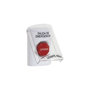 BOTÓN DE EMERGENCIA CON BOCINA DE ADVERTENCIA INTEGRADA, TEXTO EN ESPAÑOL, TAPA PROTECTORA DE POLICARBONATO SÚPER RESISTENTE, RESTABLECIMIENTO CON LLAVE-Dispositivos Convencionales-STI-Bsai Seguridad & Controles