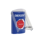BOTÓN DE EMERGENCIA CON BOCINA DE ADVERTENCIA INTEGRADA, TEXTO EN INGLÉS, TAPA PROTECTORA DE POLICARBONATO SÚPER RESISTENTE, RESTABLECIMIENTO CON LLAVE-Accesorios-STI-Bsai Seguridad & Controles