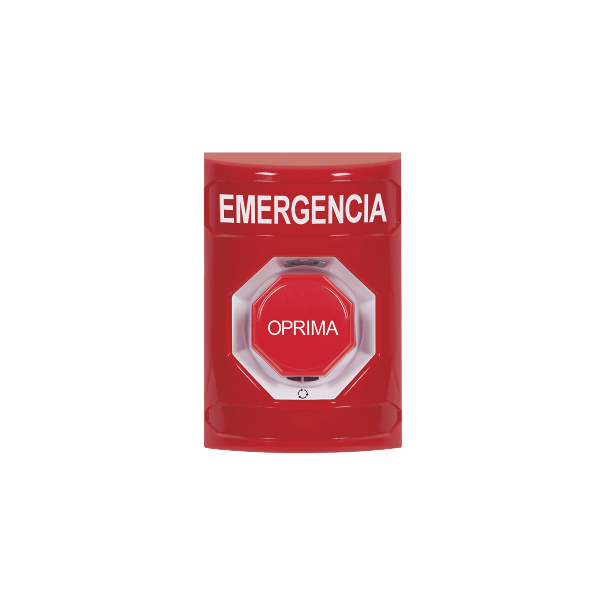 BOTÓN DE EMERGENCIA, TEXTO EN ESPAÑOL, COLOR ROJO, ACCIÓN MANTENIDA, GIRAR PARA RESTABLECER Y LED MULTICOLOR-Accesorios-STI-Bsai Seguridad & Controles