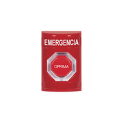BOTÓN DE EMERGENCIA, TEXTO EN ESPAÑOL, COLOR ROJO, ACCIÓN MANTENIDA, GIRAR PARA RESTABLECER Y LED MULTICOLOR-Accesorios-STI-Bsai Seguridad & Controles