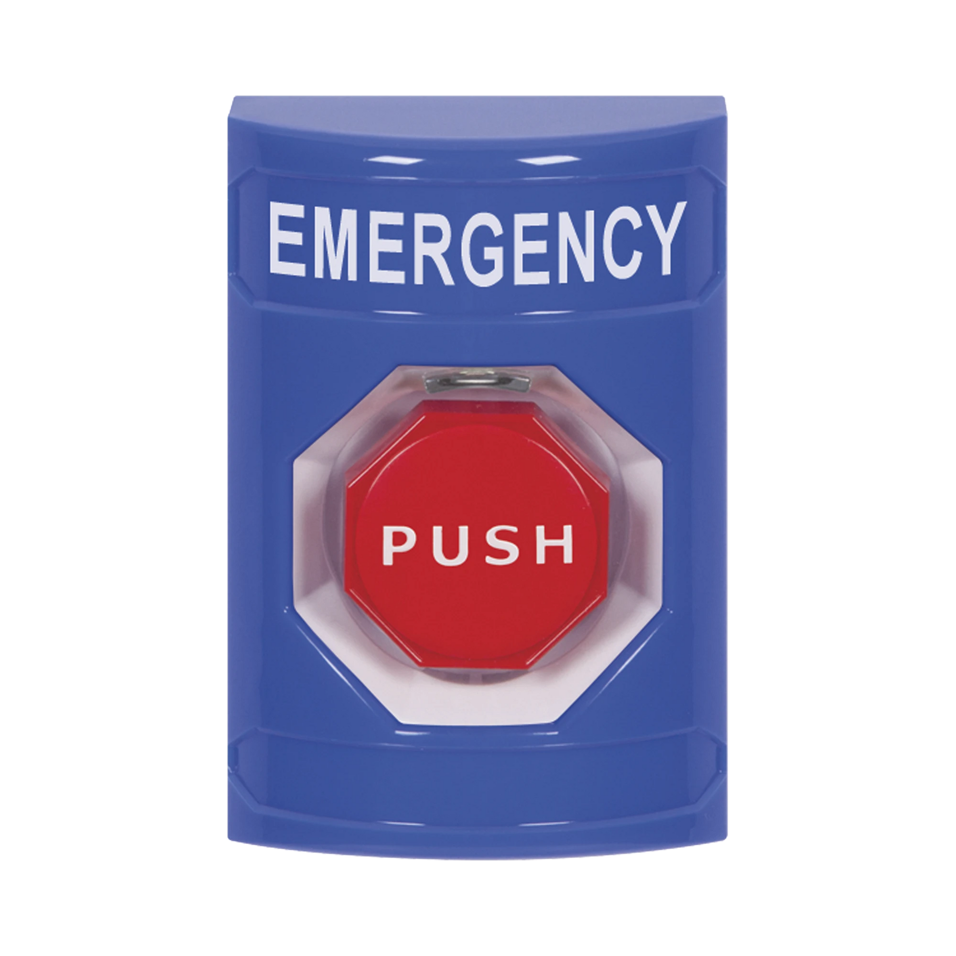 BOTÓN DE EMERGENCIA, TEXTO EN ESPAÑOL, POLICARBONATO SÚPER RESISTENTE, MOMENTANEO-Accesorios-STI-Bsai Seguridad & Controles