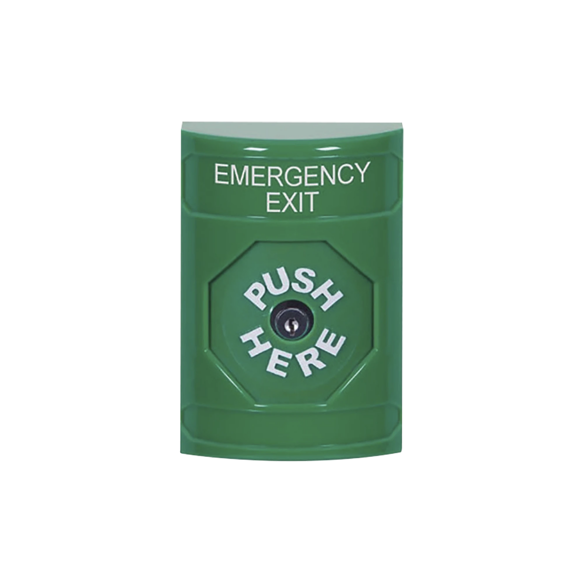 BOTÓN DE SALIDA DE EMERGENCIA, TEXTO EN INGLÉS, RESTABLECIMIENTO CON LLAVE-Accesorios-STI-Bsai Seguridad & Controles
