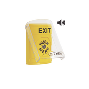 BOTÓN DE SALIDA, TEXTO EN INGLES, TAPA PROTECTORA DE POLICARBONATO SÚPER RESISTENTE, LLAVE PARA RESTABLECER, BOCINA INTEGRADA DE ADVERTENCIA-Accesorios-STI-Bsai Seguridad & Controles