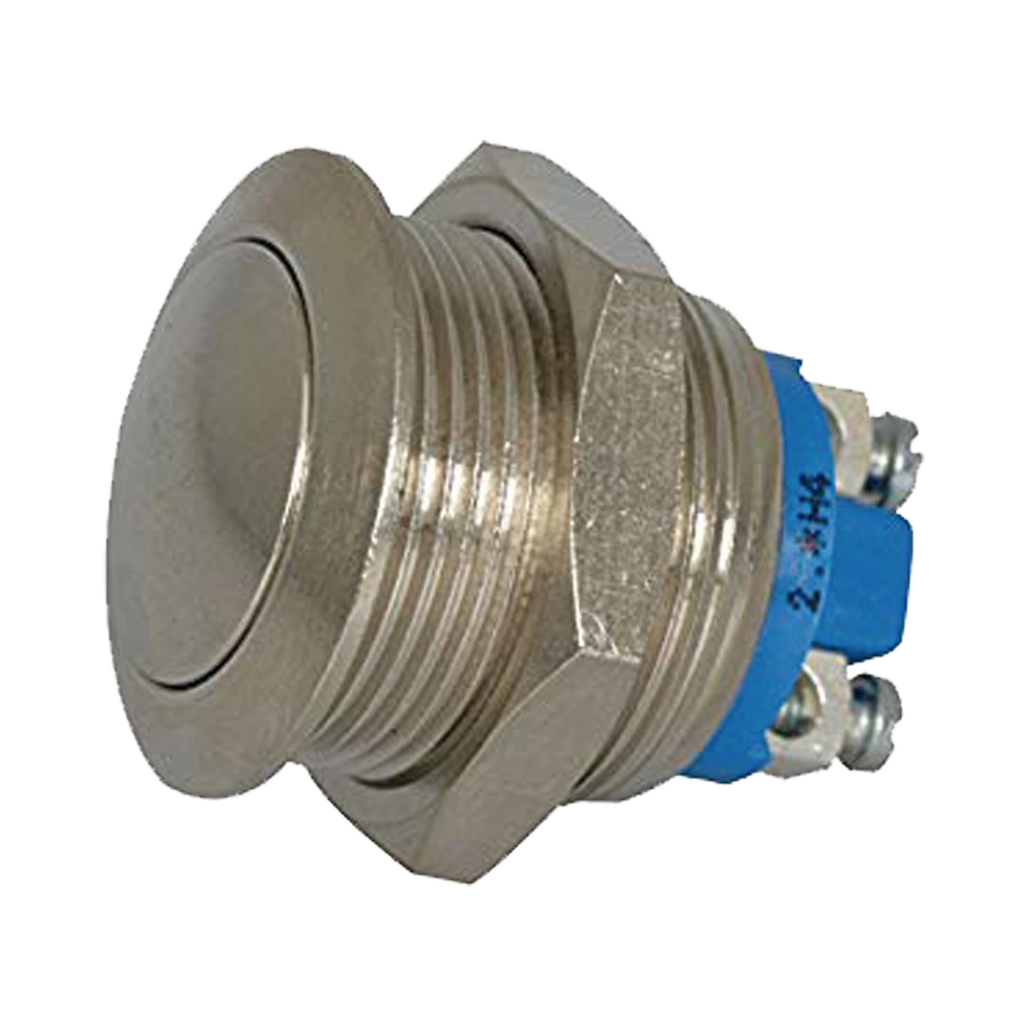 BOTÓN INTERRUPTOR MOMENTÁNEO ANTIVANDÁLICO, SPST, NORMALMENTE ABIERTO, 2 AMP. NIQUEL.-Refacciones-SYSCOM-Bsai Seguridad & Controles