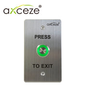 BOTÓN LIBERADOR AXCEZE AX-B90 BOTON TIPO PUSH PARA EXTERIOR PROTECCIÓN IP67 FABRICADO EN ACERO INOXIDABLE CONEXIÓN A 2 HILOS MEDIDAS 115X70X36MM CUENTA CON LOS ESTADOS N.O. Y N.C.-Tarjetas y Botones-AXCEZE-Bsai Seguridad & Controles