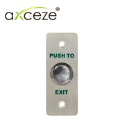 BOTÓN LIBERADOR AXCEZE AX-PUB80 BOTON PUSH DE ACERO INOXIDABLE MEDIDAS 35 X 90MM CONEXION A 2 HILOS CUENTA CON LOS ESTADOS N.O. N.C-Tarjetas y Botones-AXCEZE-Bsai Seguridad & Controles