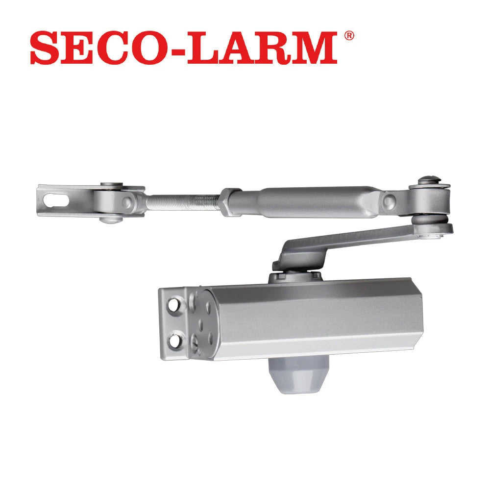 BRAZO CIERRAPUERTAS 45KG SD-C121-S1 SECO-LARM FABRICADO DE ALUMINIO ANODIZADO CON VELOCIDAD DE BARRIDO Y CIERRE AJUSTABLES USO INTERIOR COMPATIBLE CON PUERTAS DE MADERA O METAL DE HASTA 45KG-Accesorios-SECO-LARM-Bsai Seguridad & Controles