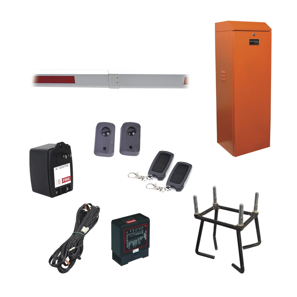 KIT COMPLETO BARRERA IZQUIERDA XB ANARANJADA / BRAZO TELESCÓPICO 3.6 ~ 5.5 M-Barreras Vehiculares-ACCESSPRO-Bsai Seguridad & Controles