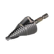 BROCA ESCALONADA 12 EN 1, DE LIBERACIÓN RÁPIDA, ACANALADURA EN ESPIRAL, PRODUCE AGUJEROS DE 2-3 CM E INTERMEDIOS. 10X MÁS DURABLE-Ferreteria-KLEIN TOOLS-Bsai Seguridad & Controles