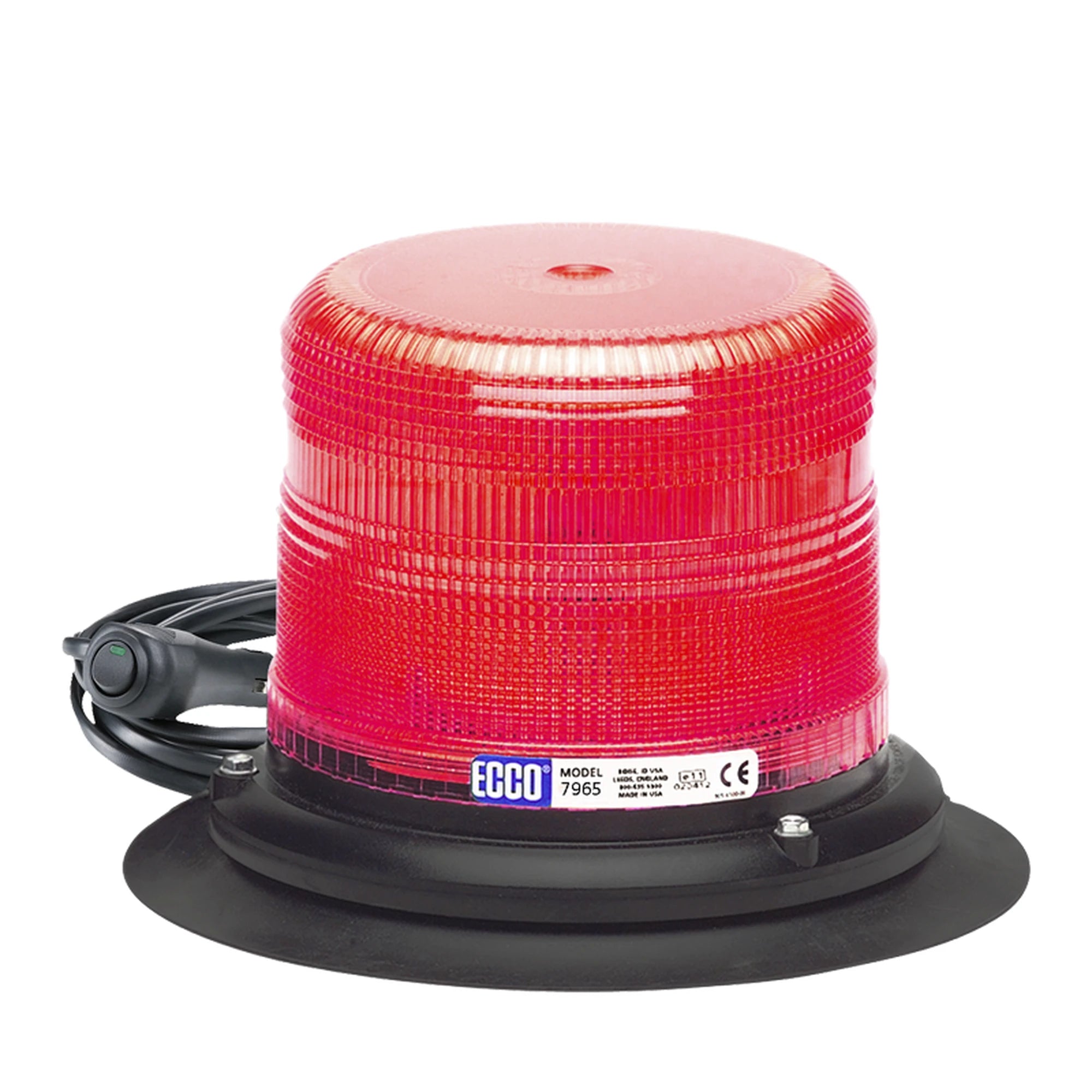 BURBUJA ULTRA CLASE I BRILLANTE SERIE X79 COLOR ROJO CON MONTAJE DE SUCCIÓN-Estrobos/Giratorias-ECCO-Bsai Seguridad & Controles