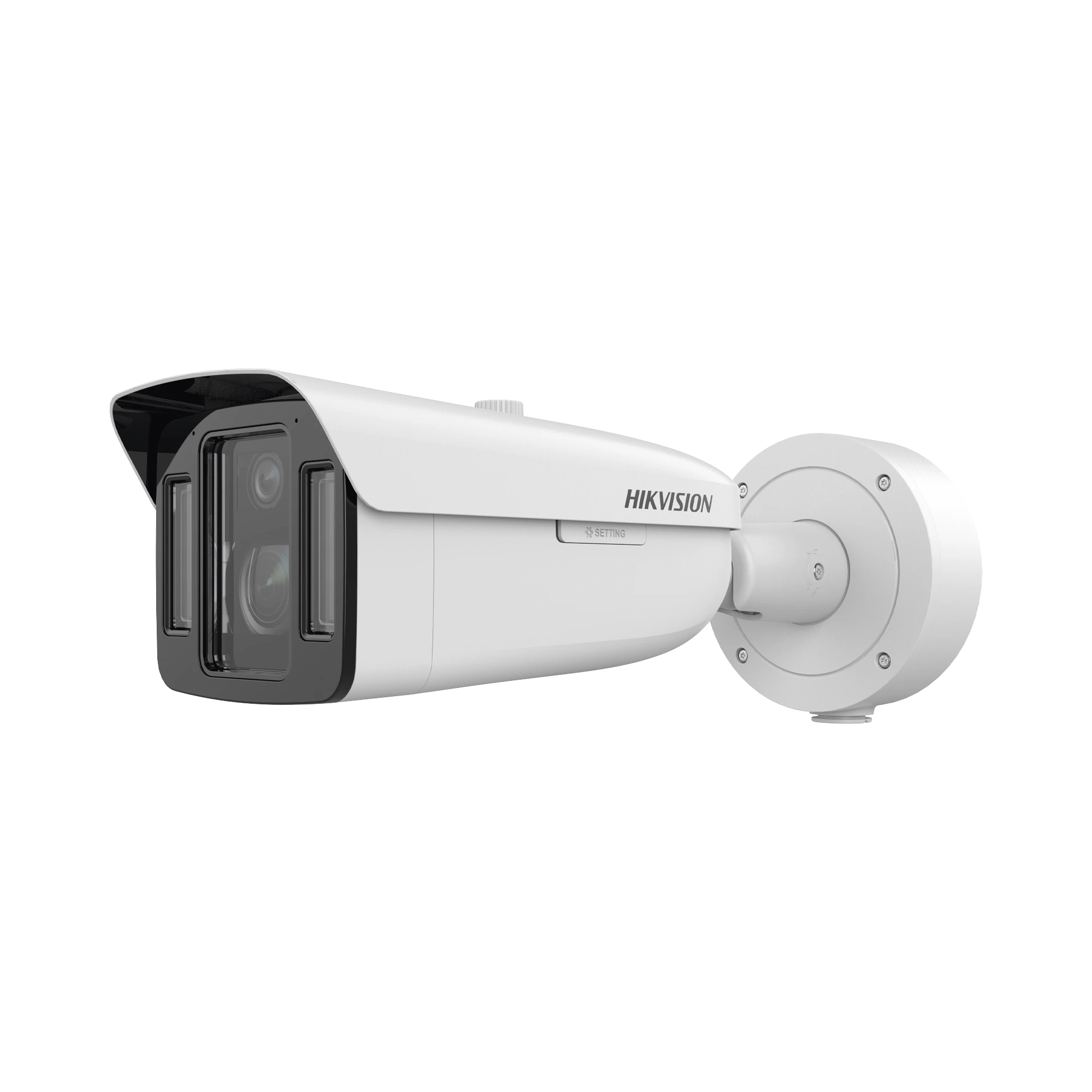 BALA IP DUAL 4 MEGAPIXEL (2 LENTES) / LENTE FIJO (4 MM / COLORVU) Y LENTE MOT. (5 A 20 MM / DARKFIGHTER X) / LUZ DUAL (IR Y LUZ BLANCA) / IP67 / IK10 / RECONOCIMIENTO FACIAL / ACUSENSE / WDR 140 DB / DEEPINVIEW / BÚSQUEDA POR ATRIBUTOS-Cámaras IP y NVRs-HIKVISION-Bsai Seguridad & Controles